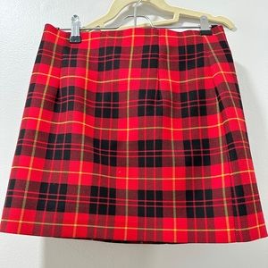 Zara Red Plaid Mini Skirt
